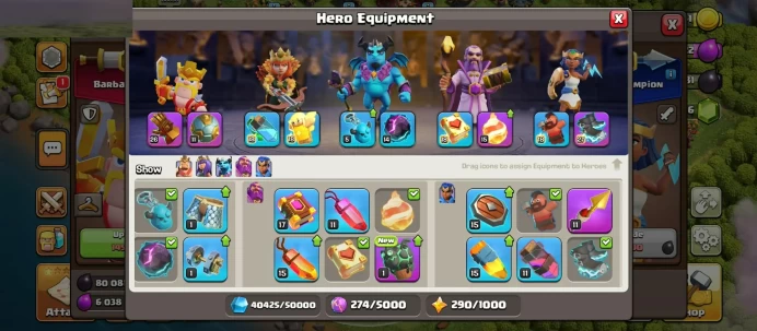 5754 WAR WINS 5MAX EQUIPMENT 9 EPIC NEAR MAX DEFENSE FREE NAME RARE VIP PREMIUM 100% SECURED TH 17 TH17 EQUIPMENT EPIC HERO SKIN GEMS
