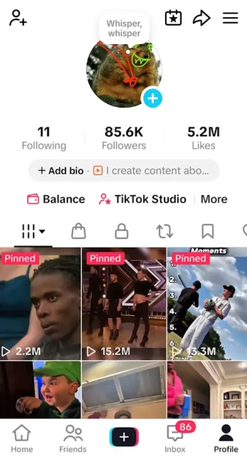 Instanly Delivery/ Monetized 85K Real Followers+5.2M Real Likes Account/ Creator Rewards Program Activated/ Live Stream/ Full Access