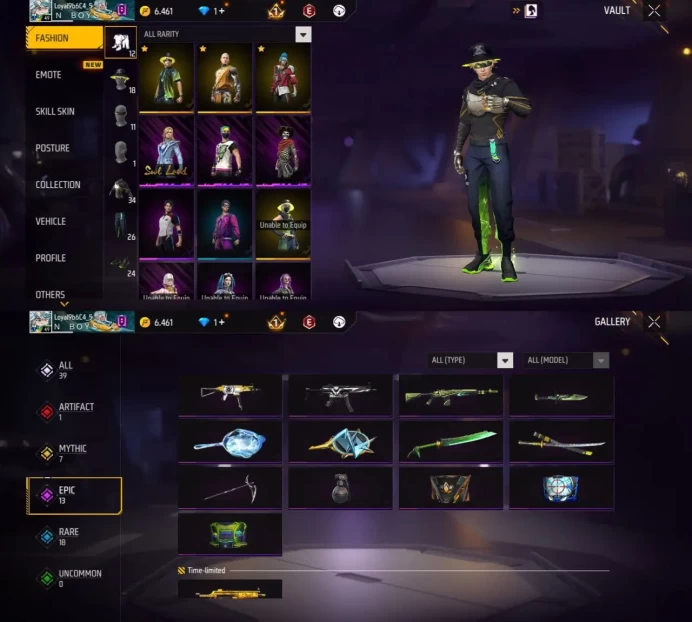 iOS/Android - MENA - Level 49 - Rank Diamond - Set 12 - Emote 2 - Weapon 39 -Artifact 1 - Mythic 7 - Epic 13 - Code1449