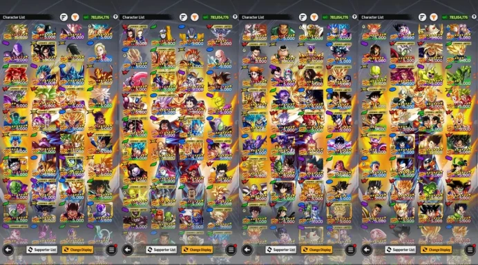 iOS/Android - Global - Level 297 - Crystal 663 - Character 612 - Super Vegito - Majin Vegeta - Gohan - Legends 68 - Code1441