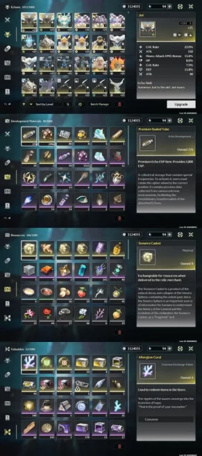 All Platform - EU - Union68 - 23 Character 11 5'Star - 10 Weapon 5'Star - Zani - Shorekeeper - Iuno - Chisa - Phoebe - Code1454