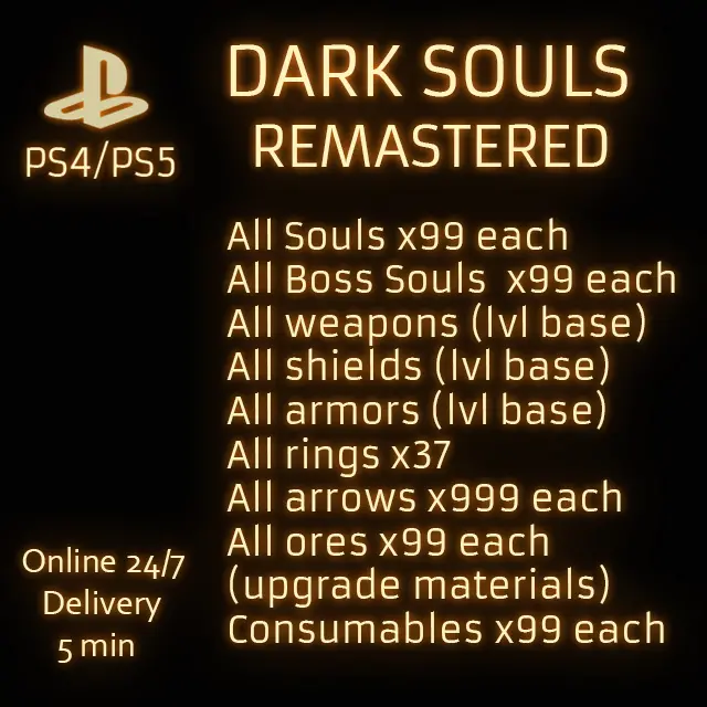 (PS4/PS5) Dark Souls Remastered Full pack all tradable items in the game