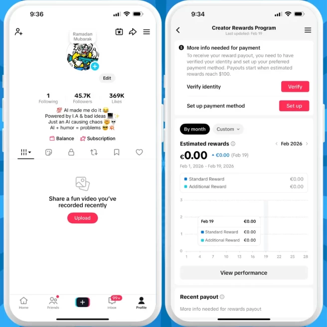 [Discounted] France Monetized Creator Rewards Program Account | 45K Authentic Followers & 369K Likes | Verified Screenshots + Instant Delivery