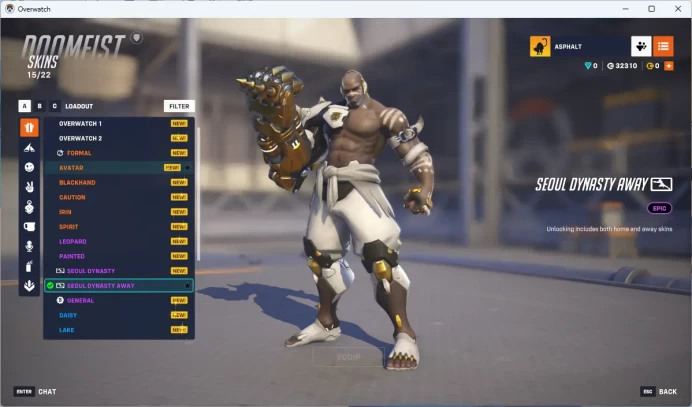 SEOUL DYNASTY AWAY /12750 LEGACY COMPETITIVE / 8 Golden Weapons Amount / Full Mail Access / see the picture / Please Read Description / TomRa