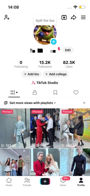 Instanly Delivery/ Monetized 15K Followers+82K Likes Account/ Creator Rewards Program Activated/ Live Stream/ Full Access