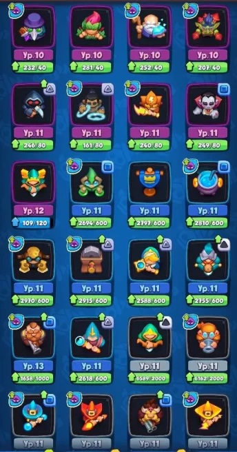 RR768 1804% Crit | 67/76 Cards | Bruiser Lv15 | Lv60 Hero | 339 Gems | 81K Gold