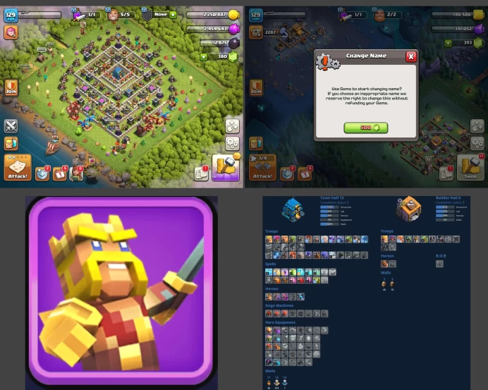 ■TH:12 (+50%) ■Heroes: K43 Q50 P20 W18 ■Skins:1 ■BH:6 ■Full Access ■Instant Delivery ■A5484