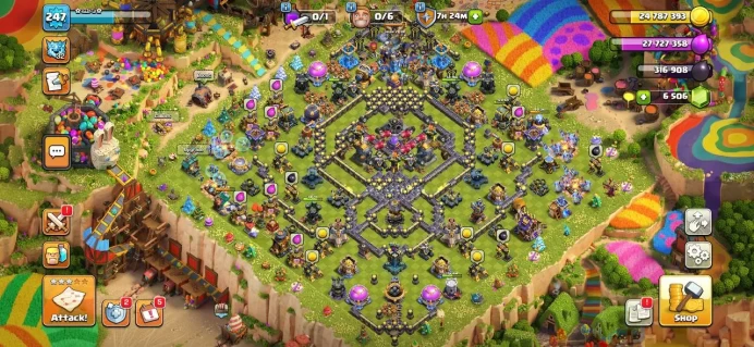 TH 18 Max, 15 Equipment Epic, Troops Full Max, Wall Max, Defense Max, 10 Hero Skin, Hero Max, Builder Hall Full Max 