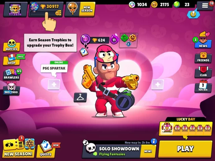 30 k cup/74 brawrs/62 skin/4 brawl max/brawrs/2100 point/23 gem/Lifetime warranty(C2181)