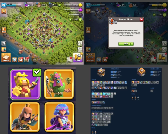 ■TH:11 (+80%) ■Heroes: K41 Q50 P20 W18 ■Skins:4 ■BH:6 ■Full Access ■Instant Delivery ■A5488