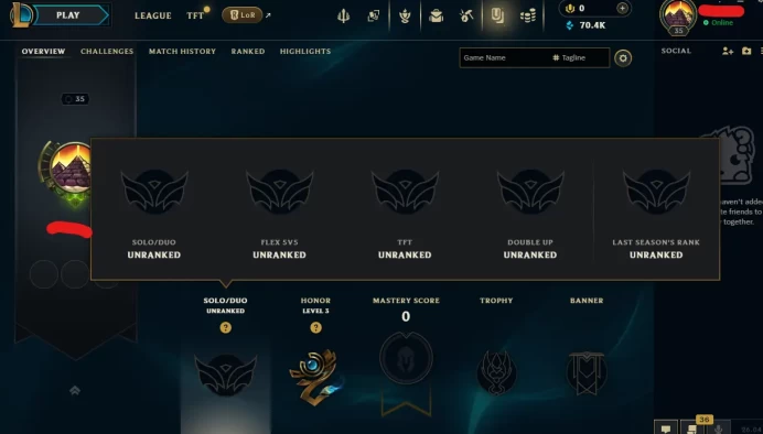 【NA】Level 35   1  Champ/ 0 Skins   Full Access  High Quality Account  Instant Delivery️