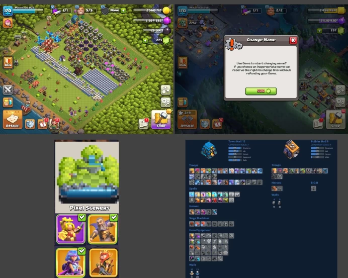 ■TH:12 (+75%) ■Heroes: K41 Q60 P30 W25 ■Skins:3 ■BH:8 ■Full Access ■Instant Delivery ■A5517