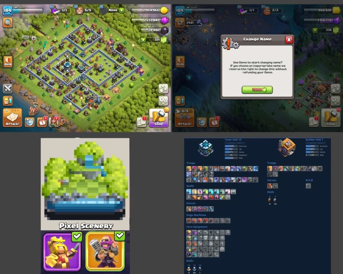 ■TH:13 (+55%) ■Heroes: K38 Q60 P40 W20 C16 ■Skins:3 ■SW:1115 ■BH:7 ■Full Access ■Instant Delivery ■A5549
