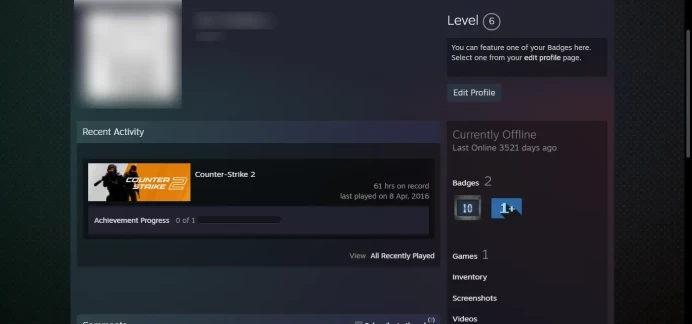 Operation Wildfire Challenge + 10Y _ Last Online 9 year ago _<<FACEIT>>_Loyalty Badge, Global Offensive, 5Y_NO VAC_61 hrs