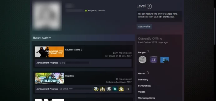8 LEVEL STEAM < 45 Days Warranty >_Last Online 7 year ago_(27.03.2016-PrimeUpgrade -> 10Y) NO VAC _2016,2017,5Y, Global,Loyalty _NO VAC_1674hrs