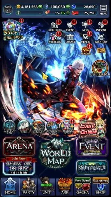 GLOBAL|100k Crystal|Collab (V & Nero)+TopTierUnits (A.Rolland,DK Holy Ruuto,Divine Beast Rei,etc)+4 LR ARK|CodeOnly(LC1012)
