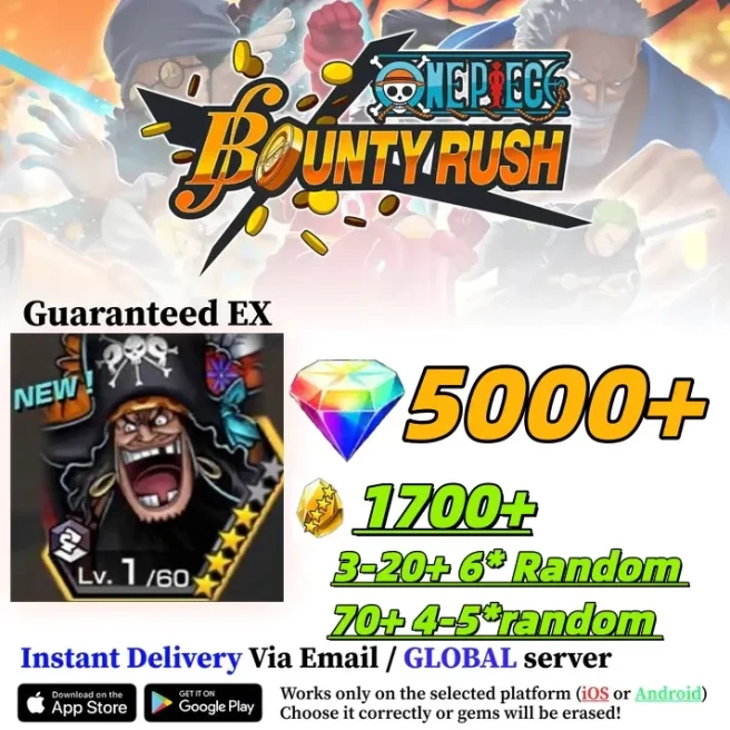 Global-ios |The Four Emperors Marshall D. Teach |5000-5500 gems | 1700 shards | Fast delivery