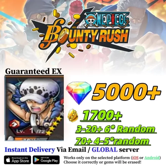 Global IOS[Instant Shipping][5000+RD][1700+GF] 4*Trafalgar Law 】50+Random 6 Star Character [starter account]][Instan Delivery]