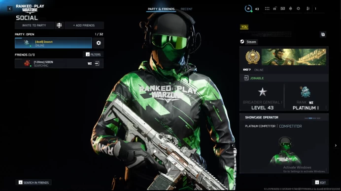  Warzone 5 |Resurgence Platinum Rank SR 3600+ | Season 2 | Full Access | Linkable: Steam, Battle.net, PSN, Xbox