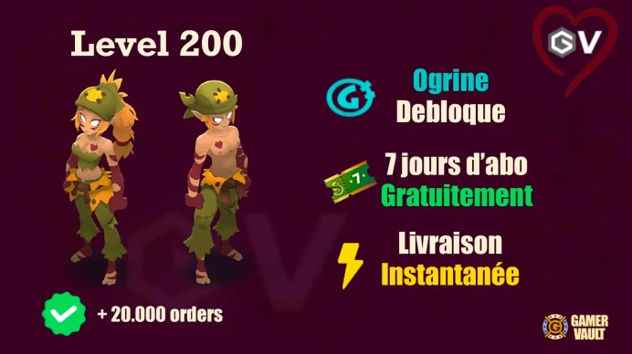 Brial Sacrieur Niveau 200 Livraison instantanée + 7 Jours Abonnement Bonus - Niveau 200 - LVL 200 - Compte UP à la main