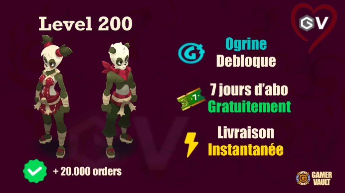 TalKasha Pandawa Niveau 200 Livraison instantanée + 7 Jours Abonnement Bonus - Niveau 200 - LVL 200 - Compte UP à la main