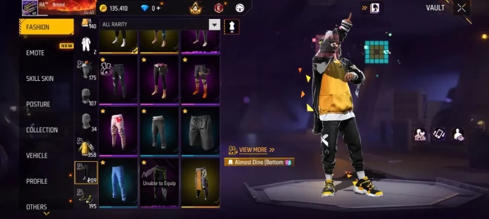 Lv 68 / 3 ARTIFACTS Gun's (1 Max) / Emote 39 / cod 40