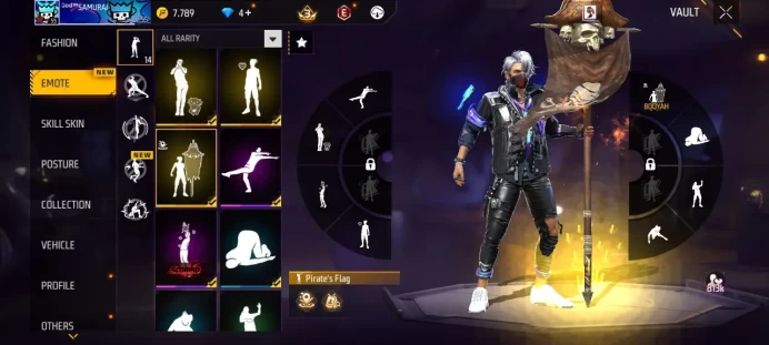 Lv 55 / Best Price / Emote 14 ( Pirates Flag) / cod 42