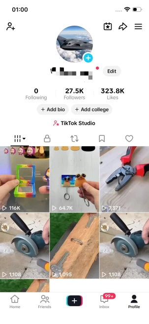 Instanly Delivery/ Monetized 27K Followers+320K  Likes Account/ Creator Rewards Program Activated/ Live Stream/ Full Access