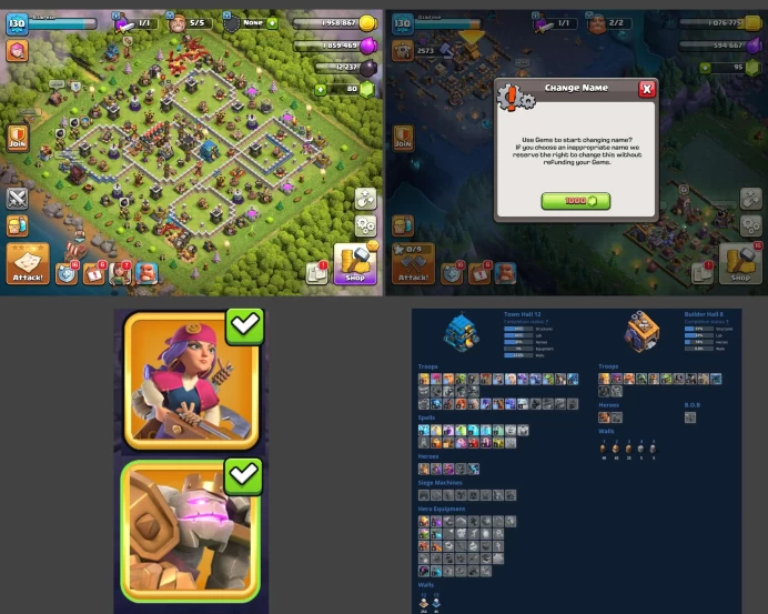 ■TH:12 (+60%) ■Heroes: K50 Q50 P20 W20 ■Skins:2 ■BH:8 ■Full Access ■Instant Delivery ■A5865