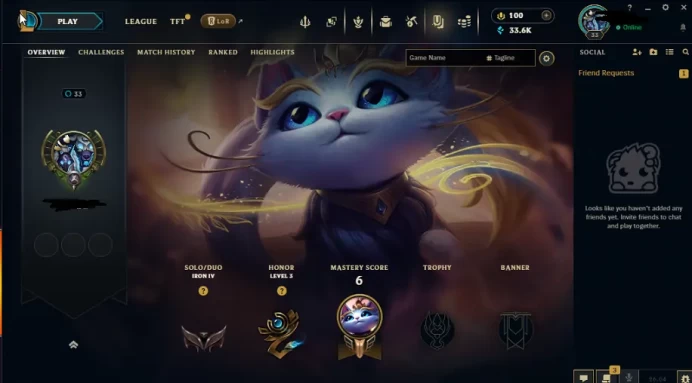 EUW - SAFE SEASON16 IRON 4 0LP | 33600 BE | PLACEMENTS DONE | 1W 19L | INSTANT DELIVERY | LOW MMR | UNVERIFIED EMAIL | IRON IV | #2861
