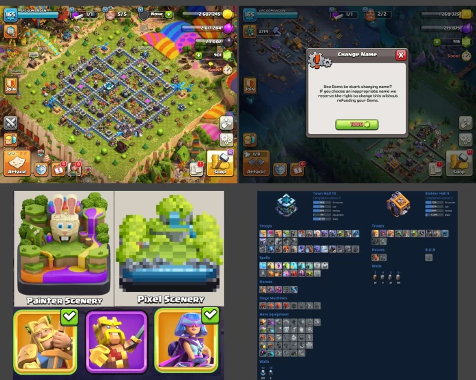 ■TH:13 (+55%) ■Heroes: K45 Q62 P30 W36 ■Skins:5 ■SW:1097 ■BH:9 ■Full Access ■Instant Delivery ■A6015