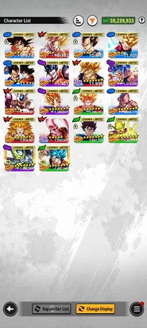 ANDROID+IOS- UL Buu han+New LR Vegito Full+Sp GokuVegeta 10s+Some Legends Limited+ Good Equipment (D145)