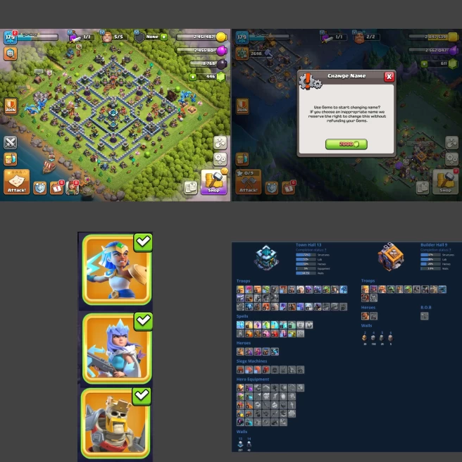 ■TH:13 (+60%) ■Heroes: K54 Q67 P40 W27 C7 ■Skins:3 ■SW:1042 ■BH:9 ■Full Access ■Instant Delivery ■A6031