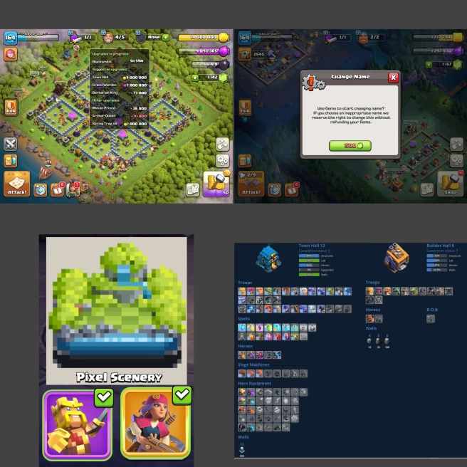 ■TH:12 (+90%) ■Heroes: K45 Q62 P30 W37 ■Skins:3 ■SW:1205 ■BH:8 ■Full Access ■Instant Delivery ■A6032