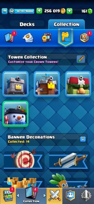 Clash royal (Android/iOS) KT 11 - lvl 32 - Cards105 /120 - Max Card 0 _lvl 13 card 2 /Emote 30 / skin tower 4 /Fast delivery/Cheap sale