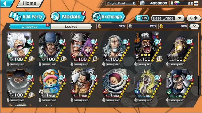 BR668-IOS+Abdroid-4 Ex Meta Max(Black Beard v2+Saturn+Gear 5+Kuzan)+Solo Fresh+622 Frag+Kuma&Bonney Max+Shiryu v2 Max+Rayleigh Max+Koby