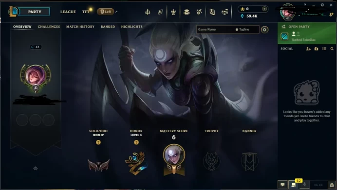 EUW - SAFE SEASON16 IRON 4 0LP | 59400 BE | PLACEMENTS DONE | 0W 18L | INSTANT DELIVERY | LOW MMR | UNVERIFIED EMAIL | IRON IV | #2870