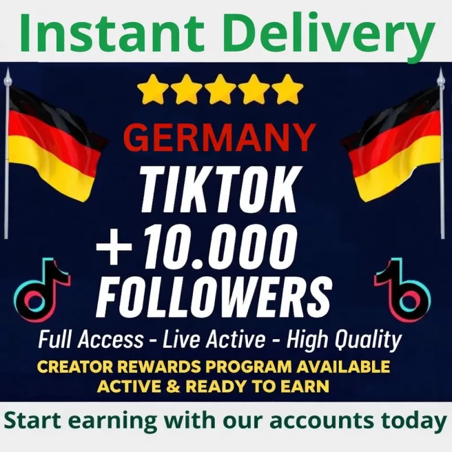 Germany Account 10K Followers | Creator Rewards Program (CRP) Active & Ready to Earn | Secure, Full Access + Email Included | High Quality