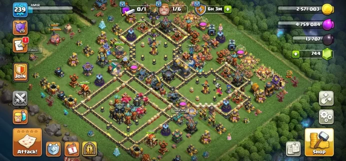 TH 17 Almost Max, 10 Equipment Epic 4 Lv 27, Defense Max, Hero Max, Wall Max, 5 Hero Skin