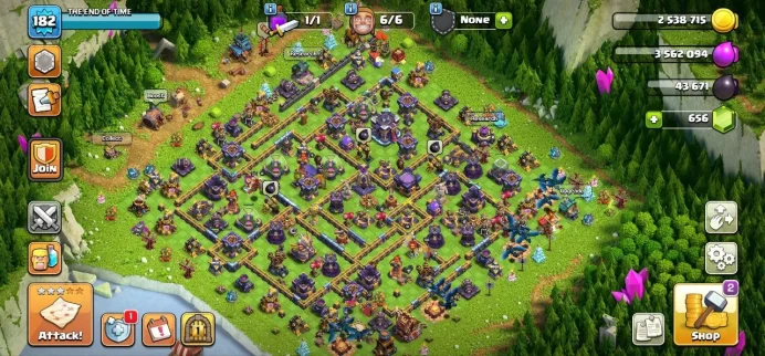 TH 15 Max, 7 Equipment Epic, Defense Full Max, Hero High Level, 6 Hero Skin, Magic Items
