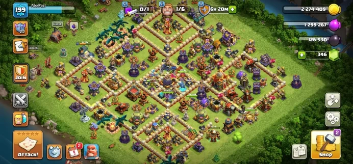 TH 16 Full Max, 6 Equipment Epic, Wall Full Max, Defense Max, Hero Max, Hero High Level, Magic Items