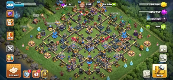 TH 18 90% Max, 5 Equipment Epic, { Full Max Equipment Level }, Defense Max, Wall Max, Builder Hall Full Max