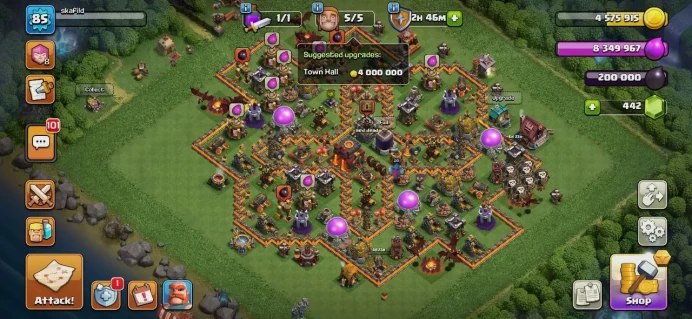 TH 10 Full Max, 2 Equipment Epic, Free Change Name, 400 League Medal, Magic Items, Full Max All