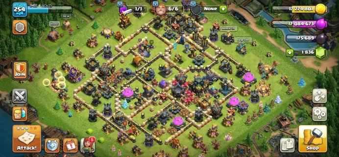 TH 17 Almost Max, 8 Equipment Epic 2 Lv 27 2 Lv 26, 20 Hero Skin, Hero Max, Defense Max, Wall Max, Magic Items