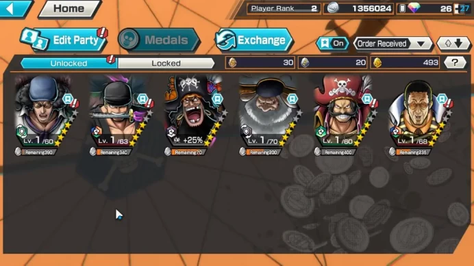 Global|6 EX|BP Kuzan,Onigashima Zoro,4Emperor Teach,5Elders Saturn,KOP Roger,[Borsalino]|Rank 2|LogBandai|CheckSS(OPBR1956)
