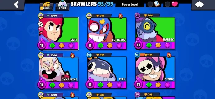 74835 TROPHIES-37 MAX POWER-95 BRAWLERS-CORSAIR COLT AND MORE 235 SKINS-FULL ACCESS-INSTANT DELIVERY-SAFETY-CHEAPEST