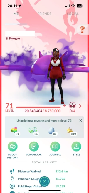 Level 71, 13 Legendary IV100, 447 Pokemon 3000CP+, 243 Shiny, 362 Legendary, 579 IV 100, 21 Shiny Legendary, 66 Shadow Legendary