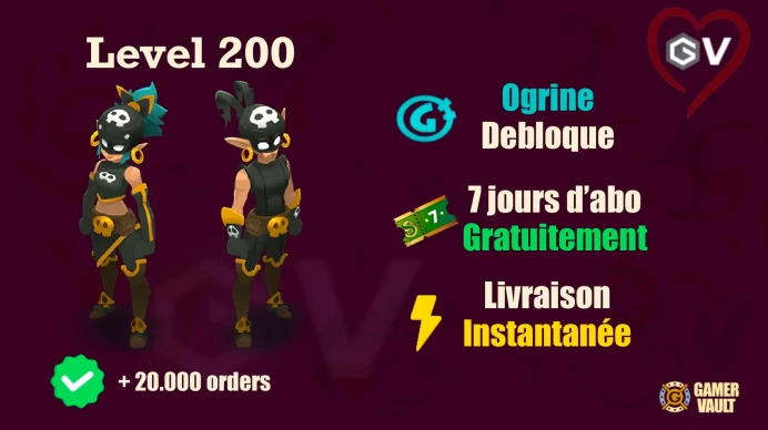 HellMina Roublard Niveau 208 Livraison instantanée + 7 Jours Abonnement Bonus - Niveau 208 - LVL 208 - Compte UP à la main