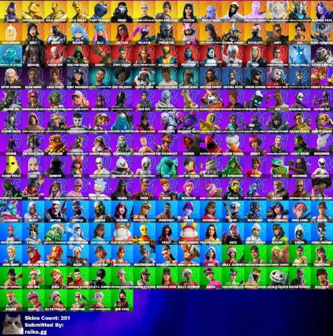 [3in1] / Instant • FN (All Platforms) • 201 skins • Glow • 3 gold skins • Leviathan Axe • Rage • Full Access • 2 Gifts