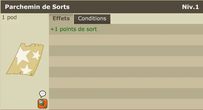 boune : x1 parchemins de sorts ( +1 Point de Sort ) - Livraison rapide